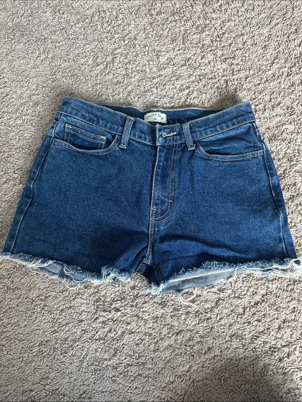 Dairy Boy Dark Blue Denim Cutoff Shorts